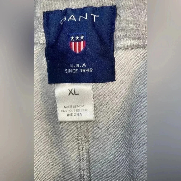 Gant casual athletic slim fit heathered grey relaxed cotton pants joggers XL - Picture 4 of 4